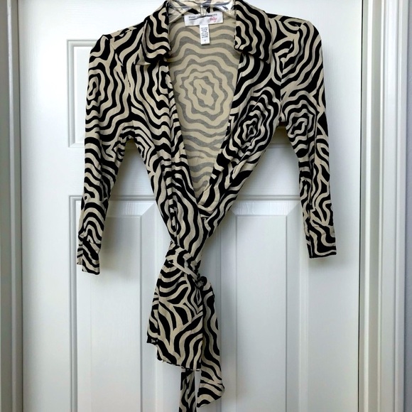 Diane Von Furstenberg Tops - DVF JILL SILK WRAP TOP